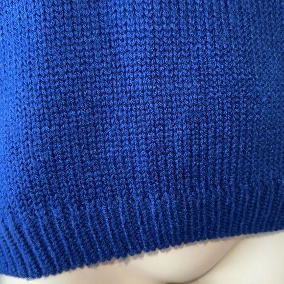 Vintage 80’s Blue Novelty Rocking Horse Knit Sweater Size Large - Picture 9 of 11